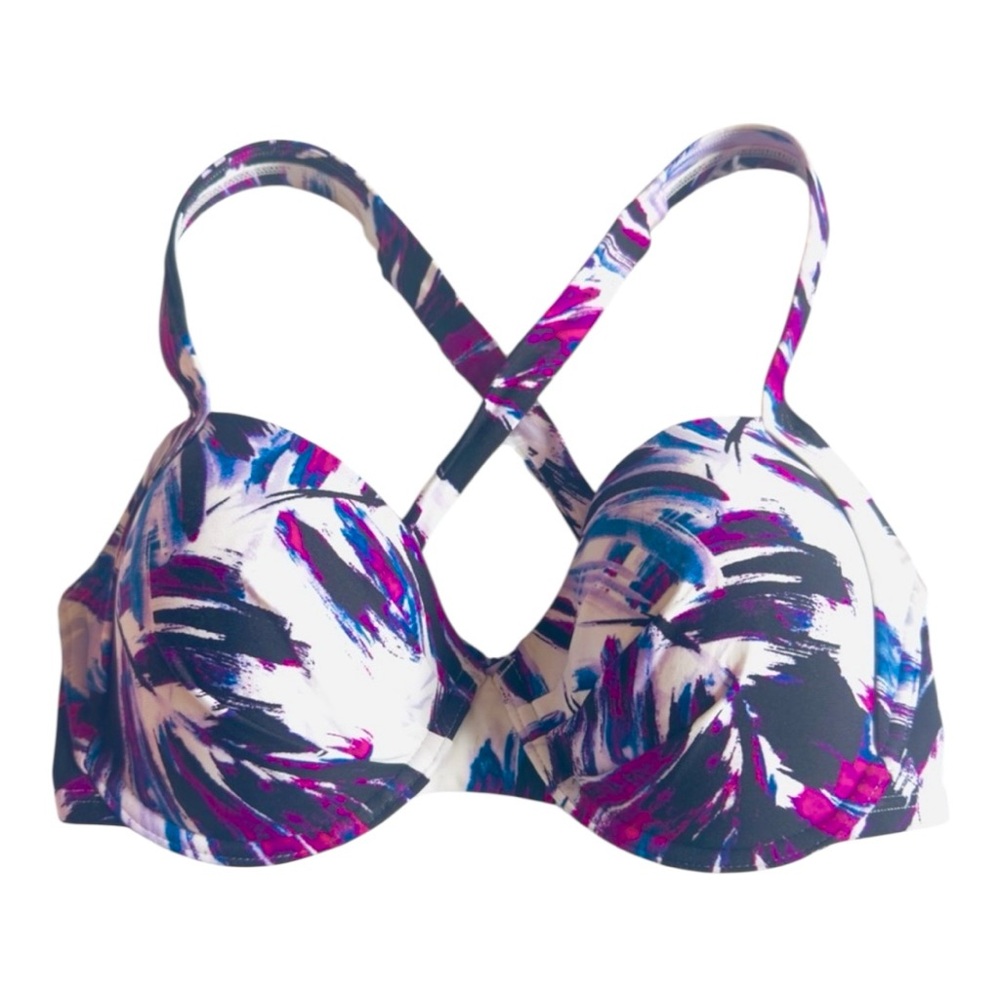 Calvin Klein ESF10611 Printed Convertible Underwire Bikini Top Size Large